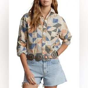 Polo Ralph Lauren Cotton Patchwork Blouse size 4